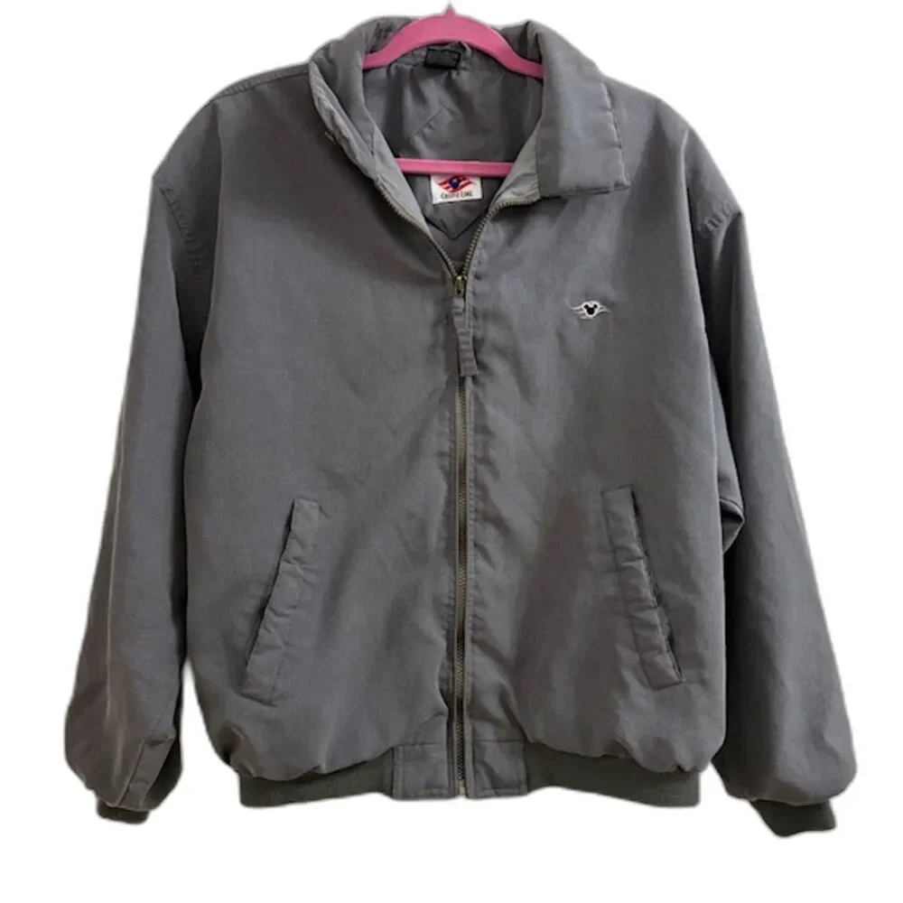 Vintage Disney Cruise Line Bomber Jacket in Gray Size Medium